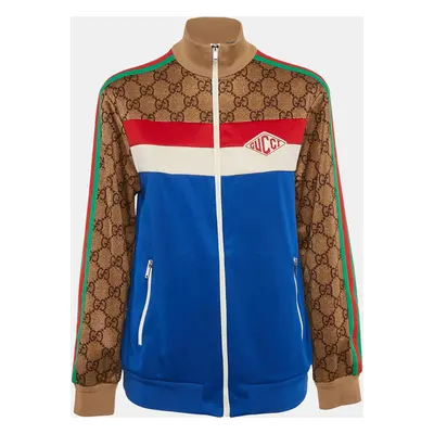 Gucci Blue/Brown GG Print Technical Jersey Blouson