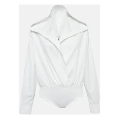 Alaia White Cotton Poplin Hooded Body Shirt