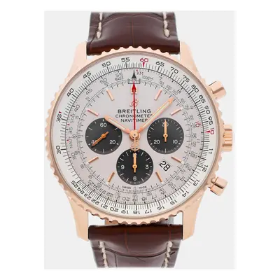 Breitling Silver 18k Rose Gold Navitimer RB0127121G1P1 Automatic Men's Wristwatch mm