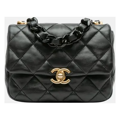 Chanel Black Mini Quilted Lambskin Candy Chain Flap