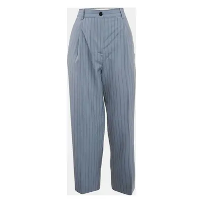 Acne Studios Blue Pinstripe Wool Formal Trousers