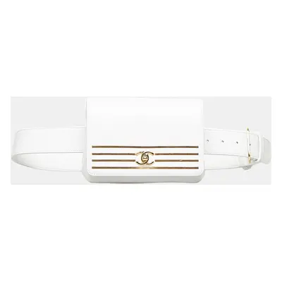 Chanel White Captain Gold Belt Bag