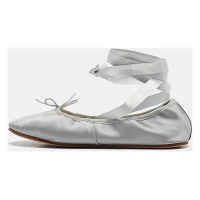 Repetto Grey Satin Sophia Ballet Flats Size