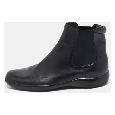 Prada Black Leather Ankle Length Chelsea Boots Size