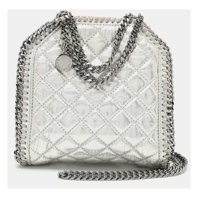 Stella McCartney Silver Faux Leather Falabella Crossbody Bag