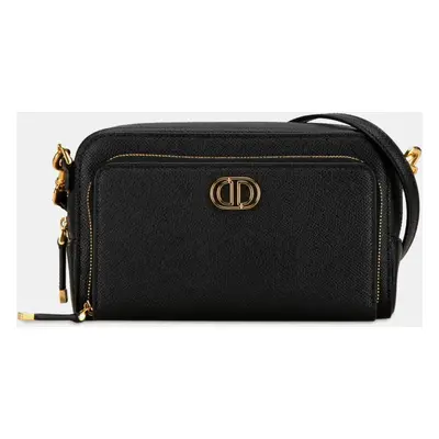 Christian Dior Black Leather Caro Double Pouch Shoulder Bag