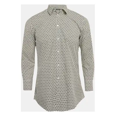 Dolce & Gabbana White Printed Cotton Long Sleeve Shirt