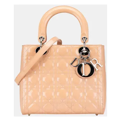 Dior Pink Medium Patent Cannage Lady Dior