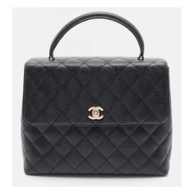 Chanel Black Caviar Kelly Top Handle Bag