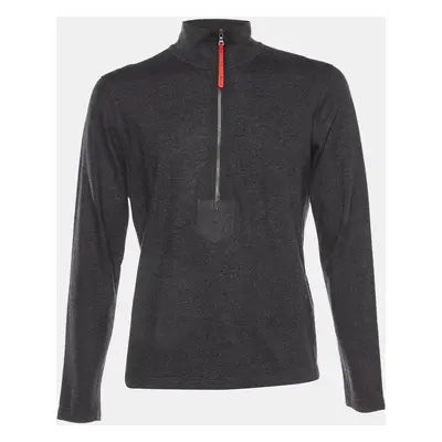 Prada Sport Dark Grey Wool Zip Up Jumper