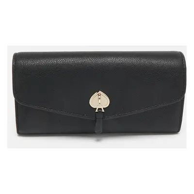 Kate Spade Black Leather Marti Flap Continental Wallet