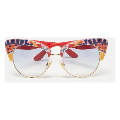 Dolce & Gabbana Red/Blue Gradient DG4277 Sicilian Carretto Cat-Eye Sunglasses