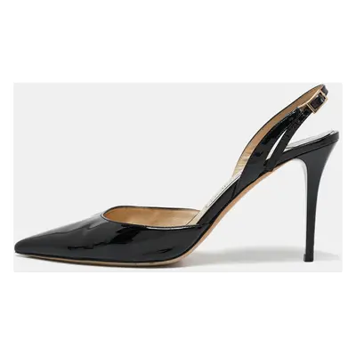 Jimmy Choo Black Patent Leather Tilly Slingback Pumps Size