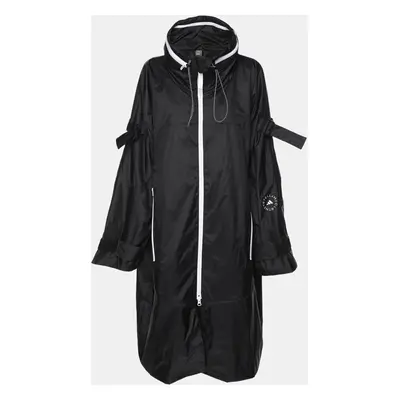 Adidas by Stella McCartney Black Nylon Logo Print Hooded Jacket