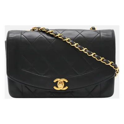 Chanel Black Quilted Leather Diana Shoulder Bag