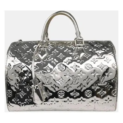 Louis Vuitton Silver Monogram Miroir Speedy Handbag