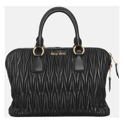 Miu Miu Black Leather Tote Bag