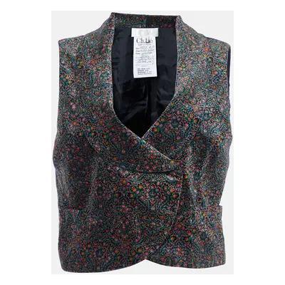 Chloe Vintage Multicolor Floral Velvet Vest