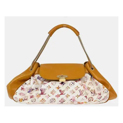 Louis Vuitton White/Brown Leather Brown Watercolour Jamais Shoulder Bag