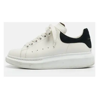 Alexander McQueen White/Black Leather and Suede Oversized Low Top Sneakers Size