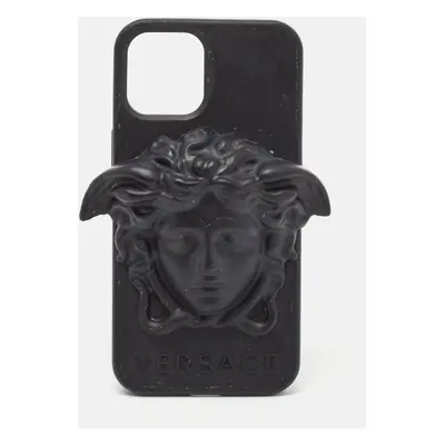 Versace Black Rubber La Medusa iPhone 12/12 Pro Cover