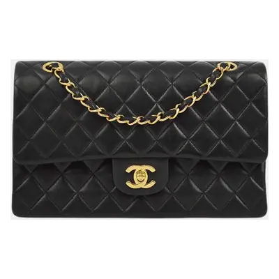 Chanel Black Lambskin Medium Classic Double Flap Shoulder Bag