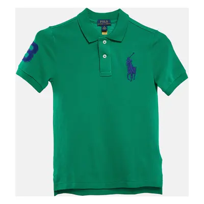 Polo Ralph Lauren Green Logo Embroidered Cotton Pique Polo Yrs