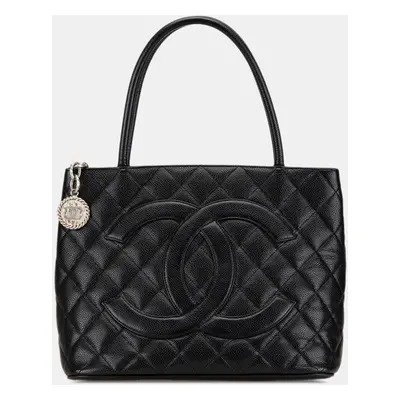 Chanel Black Caviar Medallion Tote