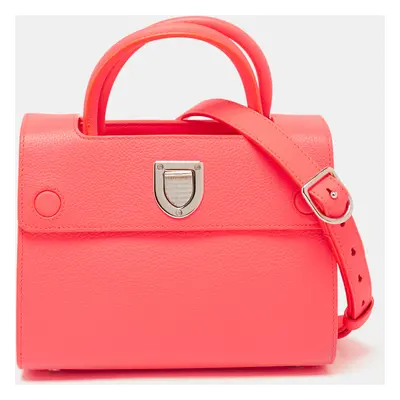 Dior Neon Orange Leather Small Diorever Tote