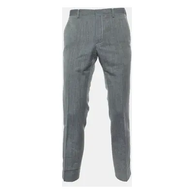 Prada Grey Patterned Wool Trousers