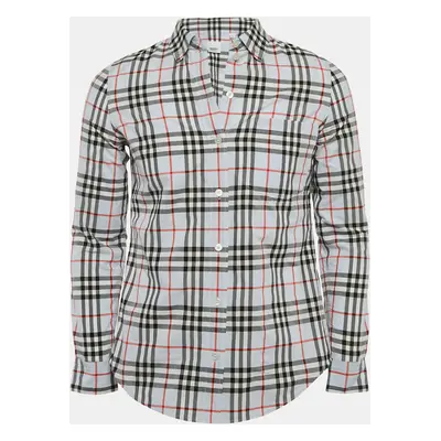 Burberry Blue Vintage Check Cotton Button-Down Shirt