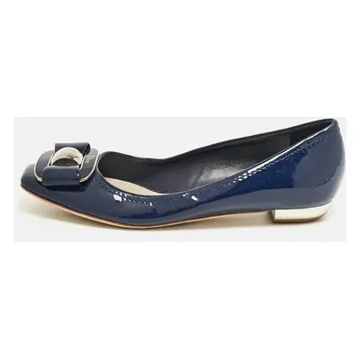 Dior Blue Patent Leather Ballet Flats Size