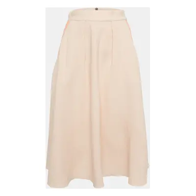 Roksanda Ilincic Pink Contrast Trim Crepe Pleated Midi Skirt