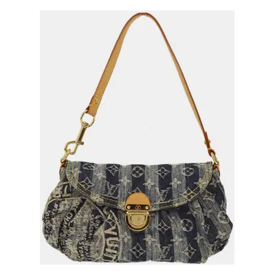 Louis Vuitton Blue Monogram Denim Mini Pleaty Raye Shoulder Bag