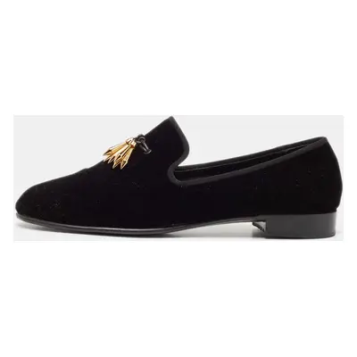 Giuseppe Zanotti Black Velvet Smoking Slippers Size