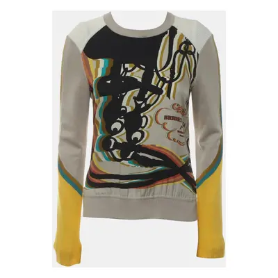 Hermes Beige Silk, Wool Printed Silk Long Sleeve FR Women