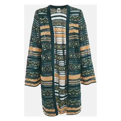 M Missoni Green/Multicolor Knit Long Cardigan