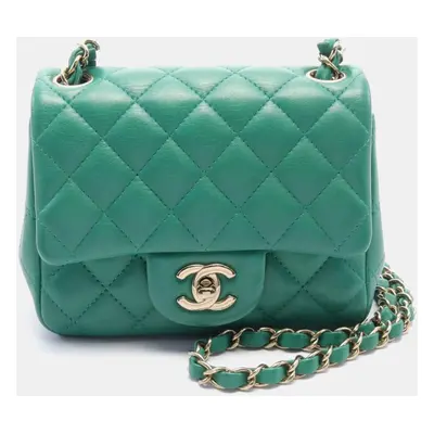 Chanel Green Leather Matelasse Shoulder Bag