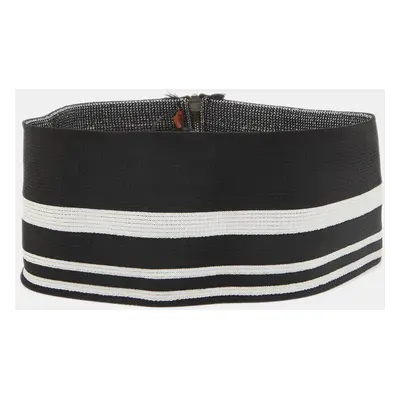 Missoni Black Striped Knit Elasticized Waist Belt