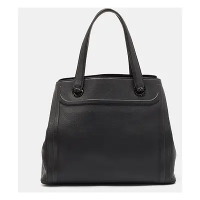 Bvlgari Black Leather Tote