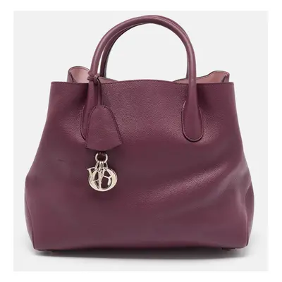 Dior Burgundy Leather Open Bar Tote