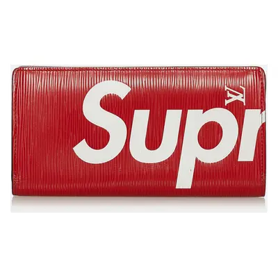 Louis Vuitton Red Supreme Epi Brazza Long Wallet