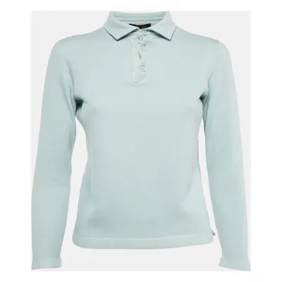 Loro Piana Light Blue Wool Blend Polo T-Shirt