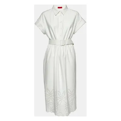 CH Carolina Herrera White Cotton Belted Midi Dress