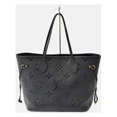 Louis Vuitton Black Monogram Empreinte Leather Neverfull MM Tote Bag