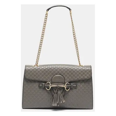 Gucci Grey Microguccissima Leather Emily Shoulder Bag