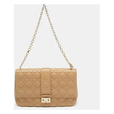 Dior Beige Cannage Leather Miss Dior Flap Bag