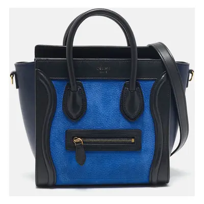 Celine Tricolor Nubuck and Leather Nano Luggage Tote