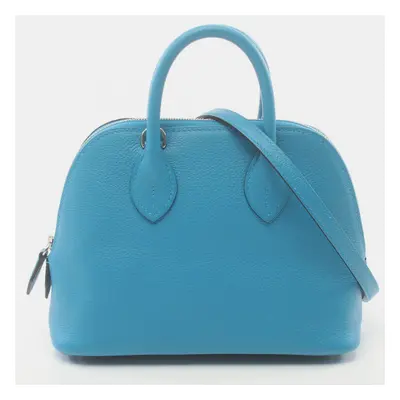 Hermes Blue Leather Bolide Handbag