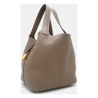 Hermes Brown Leather Picotin Lock MM Handbag